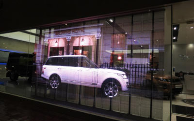 Transparent LED Window Sign Landrover