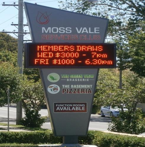 Electronic Digital LED Sign Moss Vale Services Club