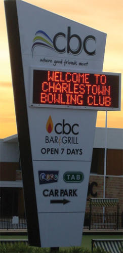 Electronic Digital LED Sign Charlestown Bowling Club