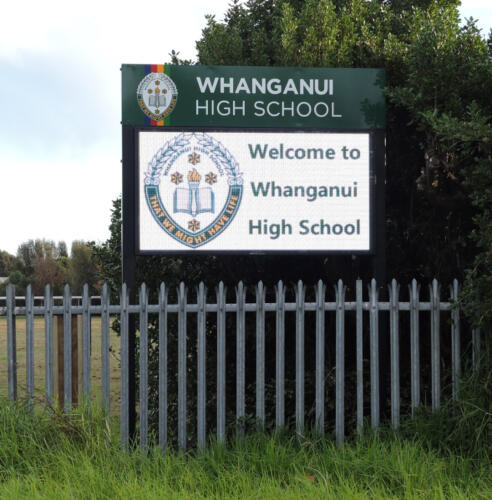 Electronic Digital LED Sign Whanganui HS SS Twin Post